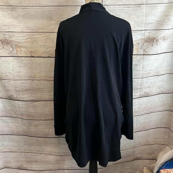 MaxMara Leisure Falla Tunic Top Long Sleeve V-neck Side Slits Black Size Medium - Picture 7 of 12